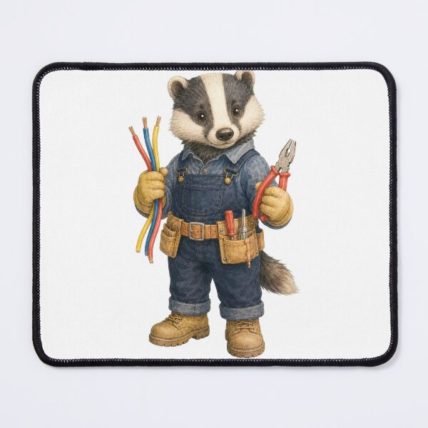 Item preview, Cute Badger Electrician designed and sold by photoparadise22.