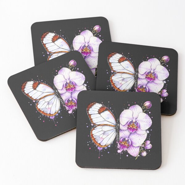 Item preview, Orchid Butterfly Watercolor Illustration designed and sold by ColorSplash123.