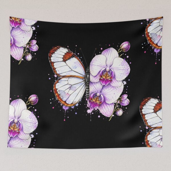 Item preview, Orchid Butterfly Watercolor Illustration designed and sold by ColorSplash123.