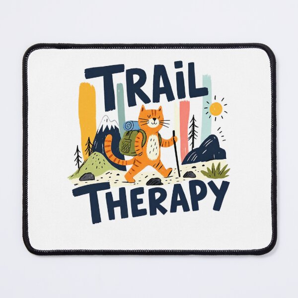 Item preview, Trail Therapy Cat Hiking Shirt | Funny Hiking Cat Retro Outdoor Adventure Design designed and sold by GroveLaneCreative.