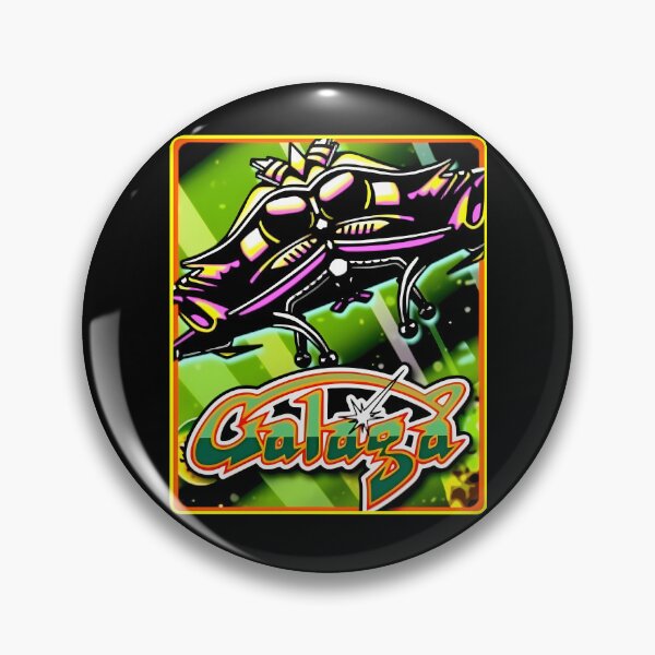 Aperçu de l'œuvre Affiche de jeu d'arcade Galaga Green Spacecraft créée et vendue par Pintergallery.