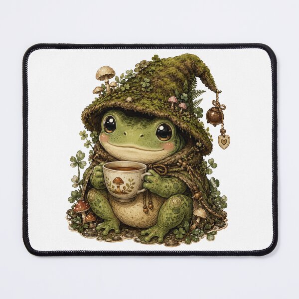 Item preview, Wizard Frog Drinking Tea Cottagecore Goblincore designed and sold by Yellowriversss.