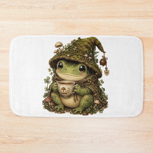 Item preview, Wizard Frog Drinking Tea Cottagecore Goblincore designed and sold by Yellowriversss.