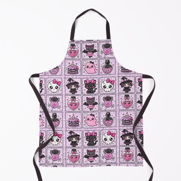 Item preview, Pink Goth Kawaii Halloween Character Grid designed and sold by Teeny Quities.