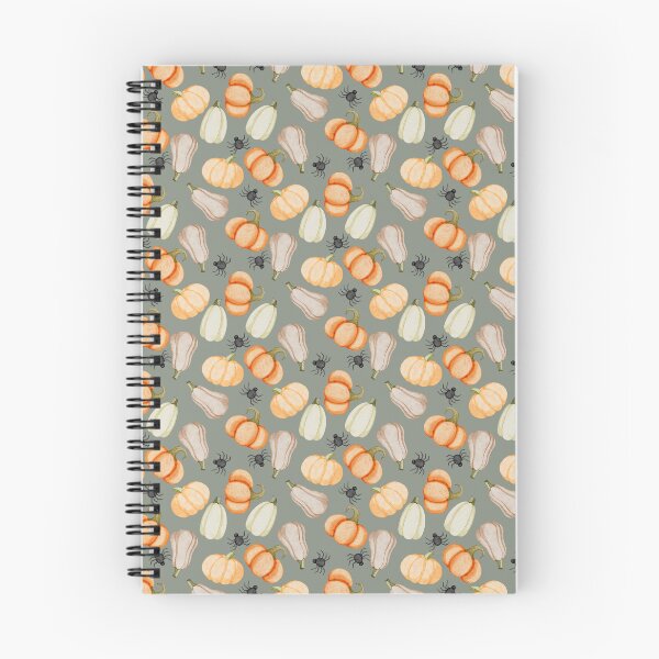 Item preview, Watercolor Heirloom Pumpkins and Spiders Sage Green Halloween Pattern designed and sold by svitlaarty.