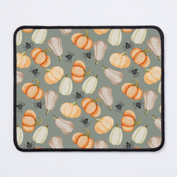 Item preview, Watercolor Heirloom Pumpkins and Spiders Sage Green Halloween Pattern designed and sold by svitlaarty.