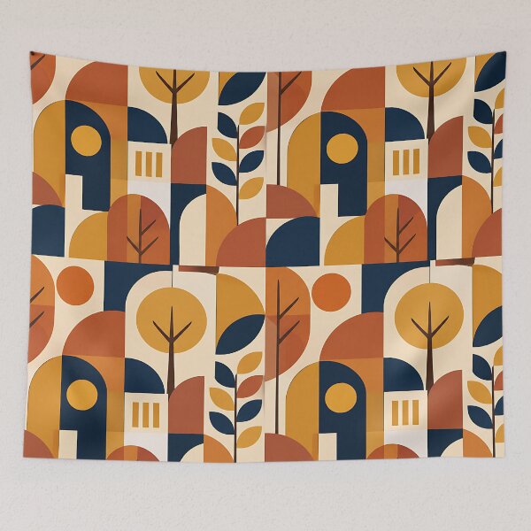 Item preview, Minimalist Bauhaus Geometric Autumn Shape Pattern designed and sold by Thai Vibe Studio.