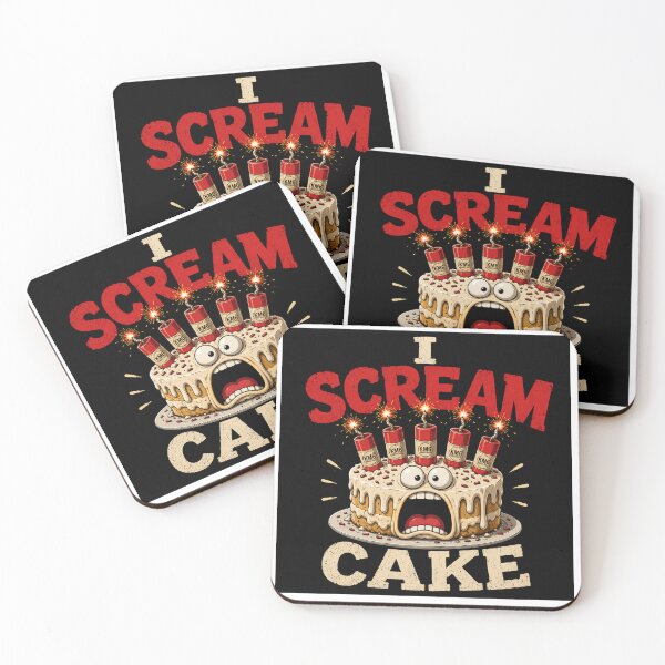 Item preview, I SCREAM CAKE – Funny Exploding Birthday Cake T-Shirt | Cartoon Dynamite Cake Pun designed and sold by KissMy6 Industries.