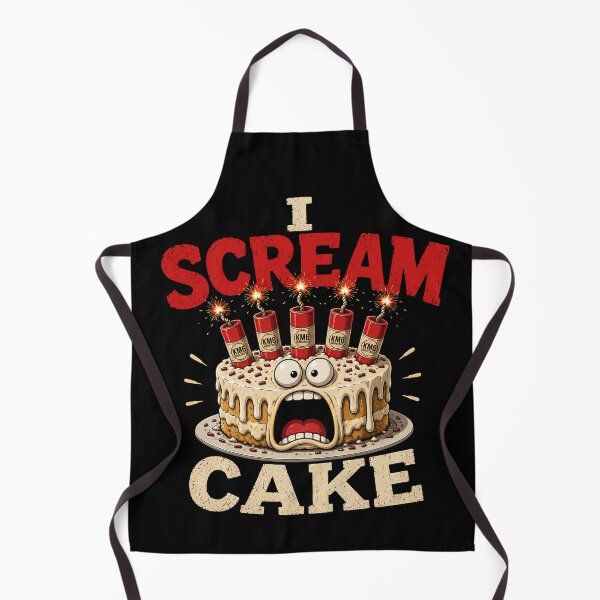 Item preview, I SCREAM CAKE – Funny Exploding Birthday Cake T-Shirt | Cartoon Dynamite Cake Pun designed and sold by KissMy6 Industries.