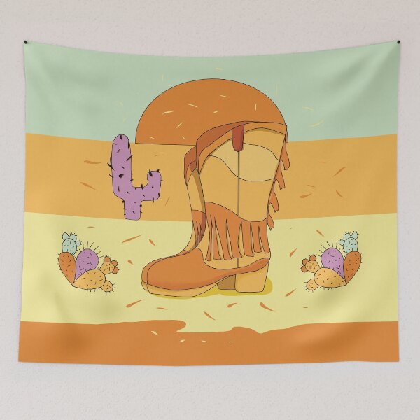 Item preview, Retro Yellow Cowgirl Boots Desert Sunset designed and sold by Karin Taylor.