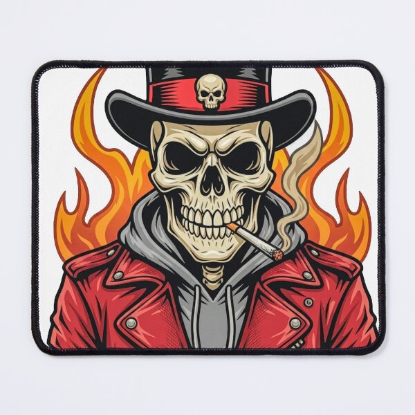 Item preview, Skull Top Hat Leather Jacket Cool Flame Tattoo Vector Art designed and sold by Antony004.