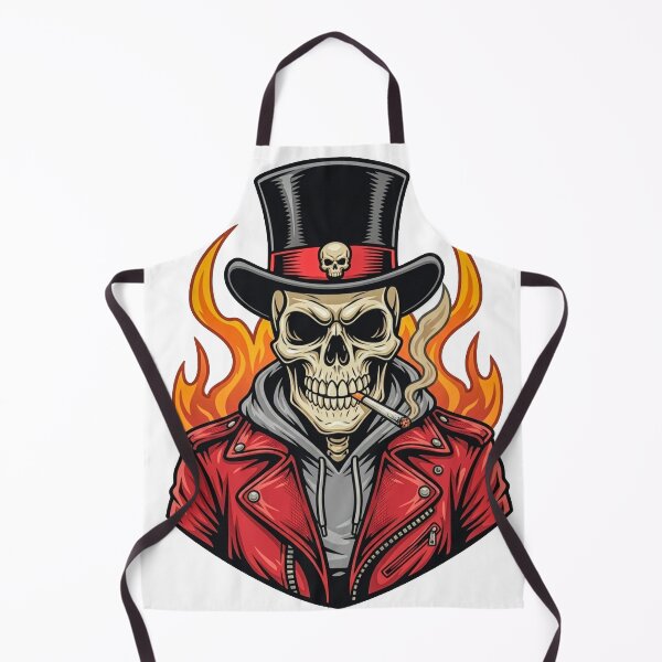 Item preview, Skull Top Hat Leather Jacket Cool Flame Tattoo Vector Art designed and sold by Antony004.