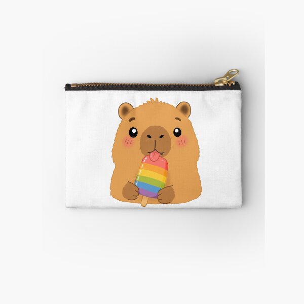 Item preview, Cute Capybara Enjoying Rainbow Popsicle designed and sold by FennyWijayaMomo.