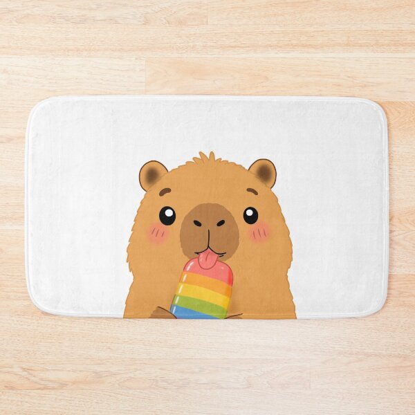 Item preview, Cute Capybara Enjoying Rainbow Popsicle designed and sold by FennyWijayaMomo.