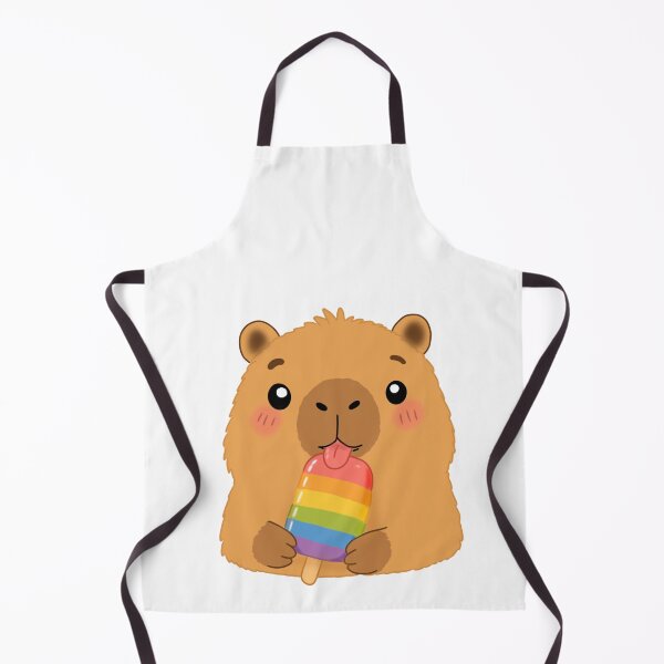 Item preview, Cute Capybara Enjoying Rainbow Popsicle designed and sold by FennyWijayaMomo.