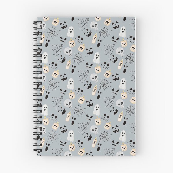 Item preview, Cute Watercolor Ghosts and Skulls Light Slate Grey Halloween Pattern designed and sold by svitlaarty.