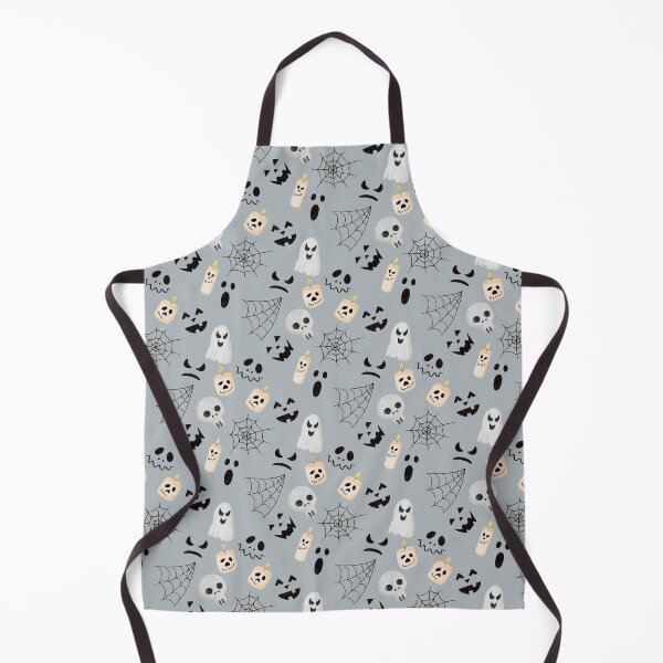 Item preview, Cute Watercolor Ghosts and Skulls Light Slate Grey Halloween Pattern designed and sold by svitlaarty.