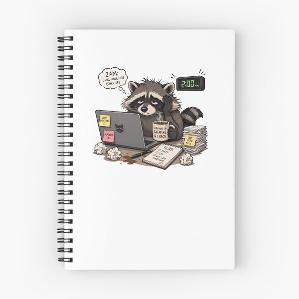 Item preview, 2AM Still Adulting Funny Raccoon Meme designed and sold by Yellowriversss.