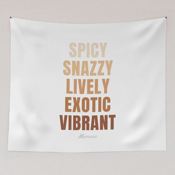 Item preview, Morocco Typography, Spicy Snazzy Lively Exotic Vibrant Wall Art designed and sold by MarkedArtPrints.
