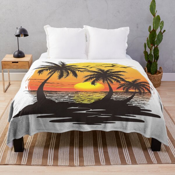 Item preview, Serene Tropical Beach Sunset | Palm Tree Ocean Paradise Coastal Landscape designed and sold by Awarrie.