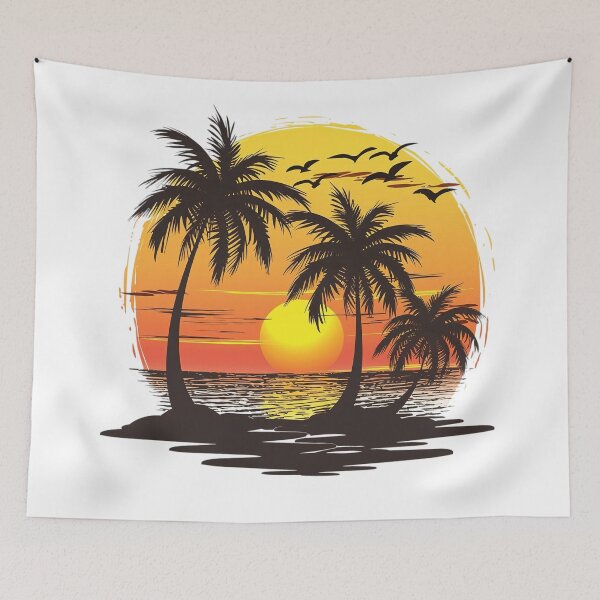 Item preview, Serene Tropical Beach Sunset | Palm Tree Ocean Paradise Coastal Landscape designed and sold by Awarrie.