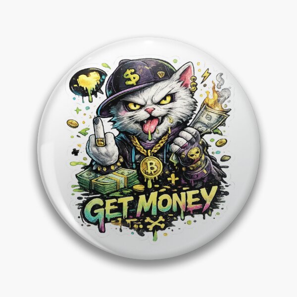 Item preview, Get Money Street Cat Sticker designed and sold by Revanthshoppy.