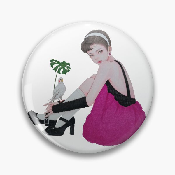 Item preview, Pink Dress Girl with Cockatiel  designed and sold by KJAStudio.