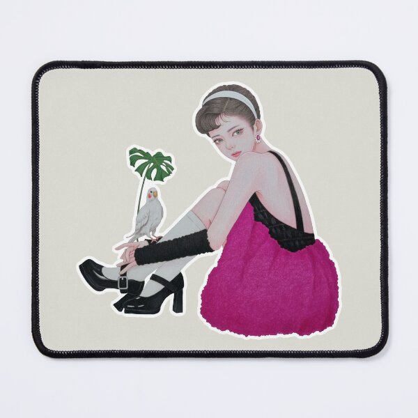 Item preview, Pink Dress Girl with Cockatiel  designed and sold by KJAStudio.