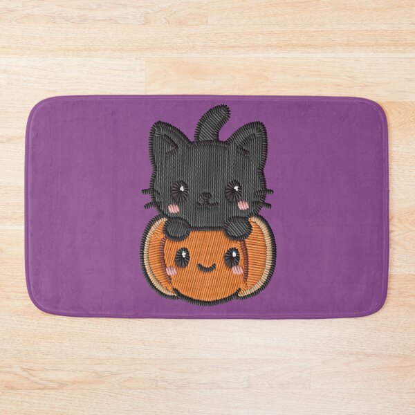 Item preview, Kawaii Black Cat Pumpkin Embroidery Patch Sticker designed and sold by · GAMING SOUL ·.