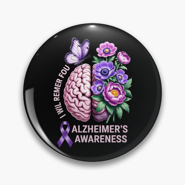 Item preview, Alzheimer’s Awareness – Brain Flowers Butterfly Support Illustration designed and sold by jkrphoto.