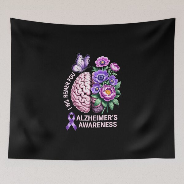 Item preview, Alzheimer’s Awareness – Brain Flowers Butterfly Support Illustration designed and sold by jkrphoto.