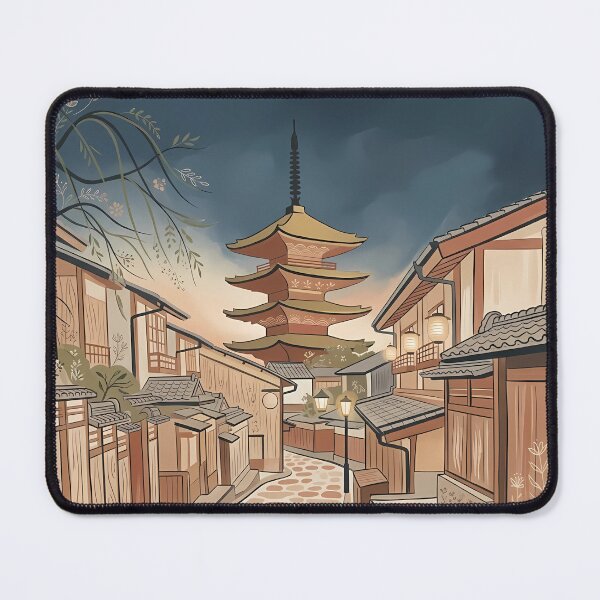 Item preview, Gion Geisha District, Historical Temple of Kyoto, Folk Art designed and sold by Arch & Avenue.