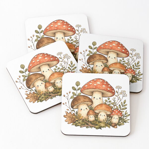 Item preview, Cute Mushroom Family Kawaii Cottagecore designed and sold by Yellowriversss.
