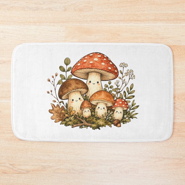 Item preview, Cute Mushroom Family Kawaii Cottagecore designed and sold by Yellowriversss.