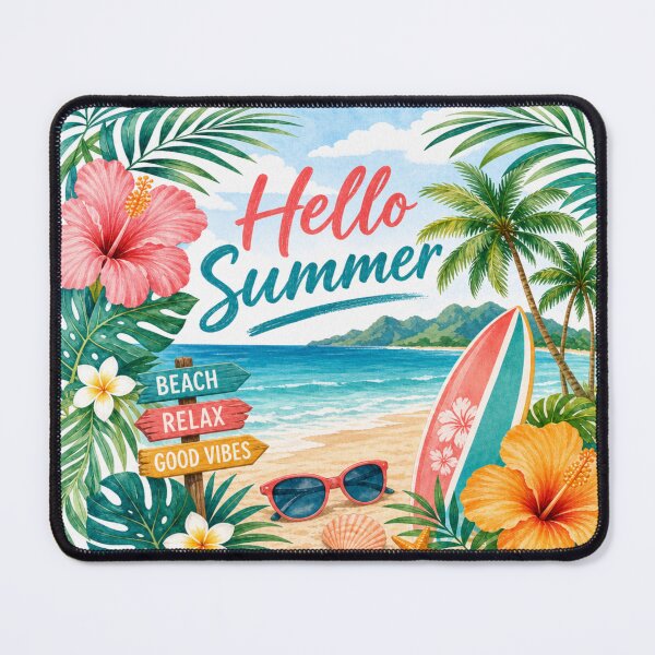Item preview, A summery beach and floral pattern for summer lovers designed and sold by GameCraftedShop.