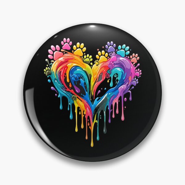Item preview, Rainbow Paw Heart Drip Paint Art designed and sold by SoyLamderma.