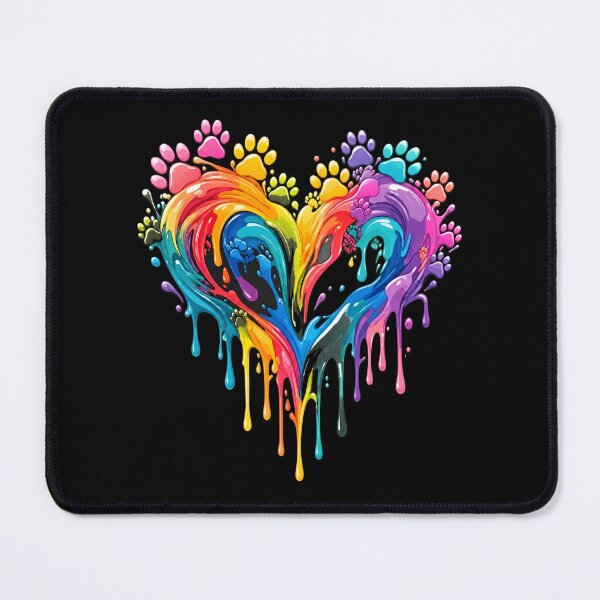 Item preview, Rainbow Paw Heart Drip Paint Art designed and sold by SoyLamderma.