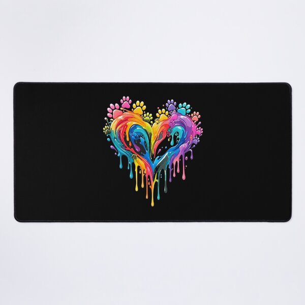 Item preview, Rainbow Paw Heart Drip Paint Art designed and sold by SoyLamderma.