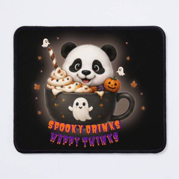 Item preview, Spooky Drinks Happy Thinks Cute Halloween Panda Coffee Mug designed and sold by EnginerdStudio.