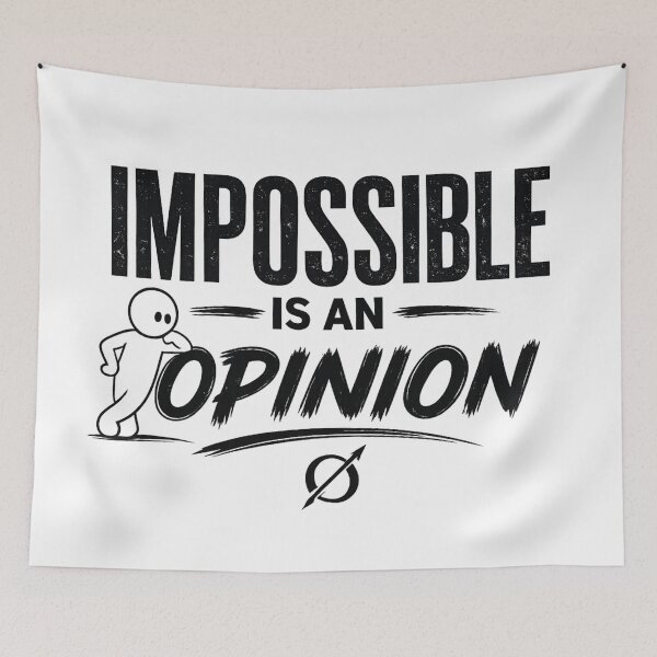 Item preview, Impossible Is an Opinion | Minimal Motivational Mindset Quote | Zero Mindset #009 designed and sold by RestartFromZero.