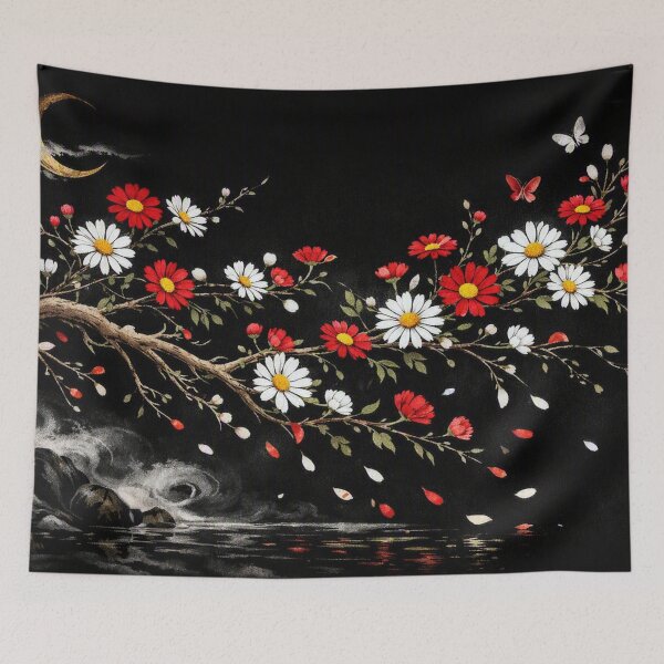 Item preview, Moonlit night over flowering branch designed and sold by Sigtrix.