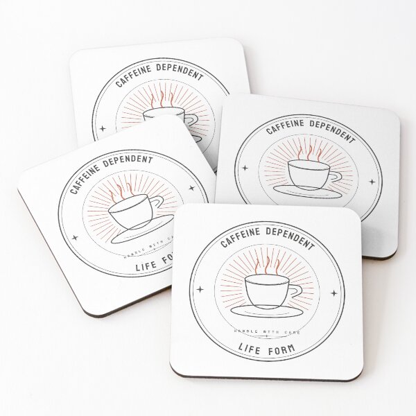 Item preview, Caffeine Dependent Life Form — Retro Coffee Badge designed and sold by NEXTFORMSTUDIO.