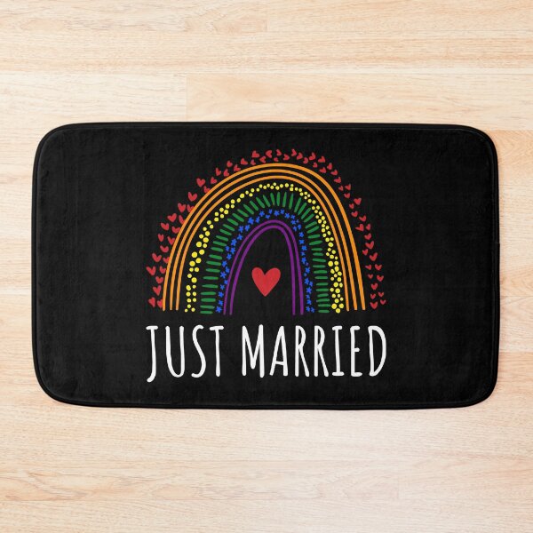Item preview, LGBTQ Wedding Pride Flag Colors - Just Married V designed and sold by Lemon Pepper.