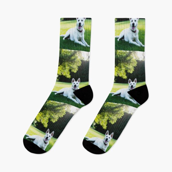 Item preview, Animals - White Shepherd Dog, Summer Relaxation on Lawn designed and sold by World-Pets.