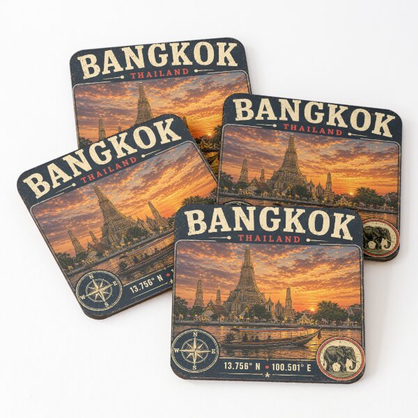 Item preview, Bangkok Thailand Vintage Travel Sticker designed and sold by naturalsurvival.