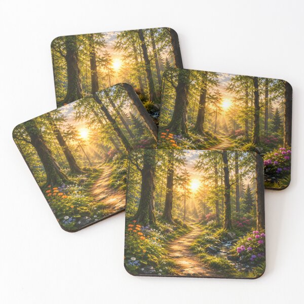 Item preview, Golden Forest Sunrise Path Landscape designed and sold by hutofdesigns.