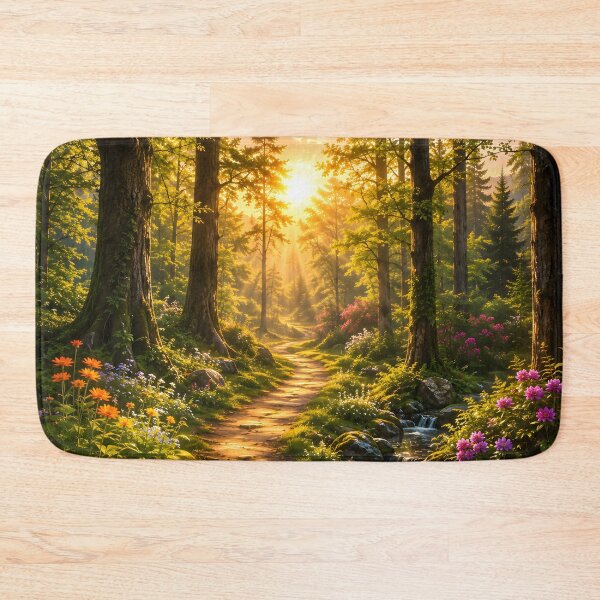 Item preview, Golden Forest Sunrise Path Landscape designed and sold by hutofdesigns.