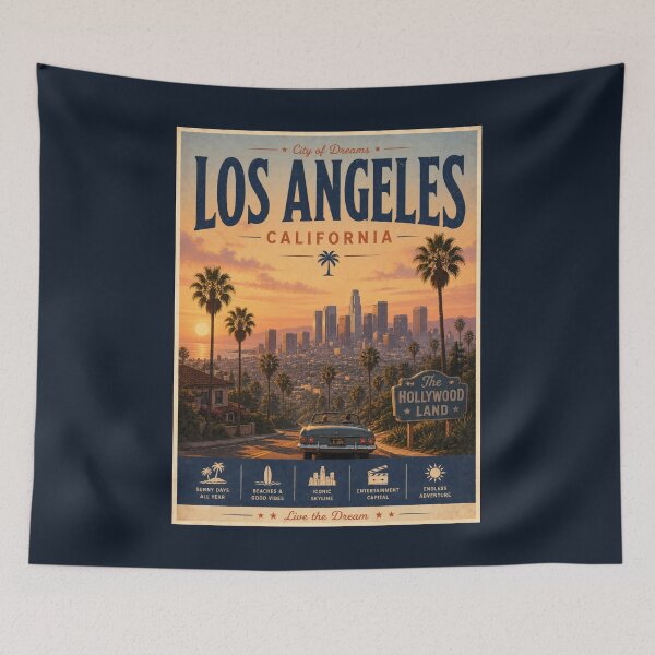 Item preview, Vintage Los Angeles - California Poster designed and sold by GoodOldVintage.