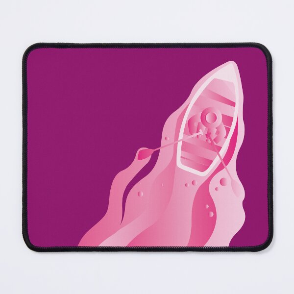 Item preview, Rowing Boat Top View Pink Water Ocean Kayak Illustration designed and sold by LudmylArt.