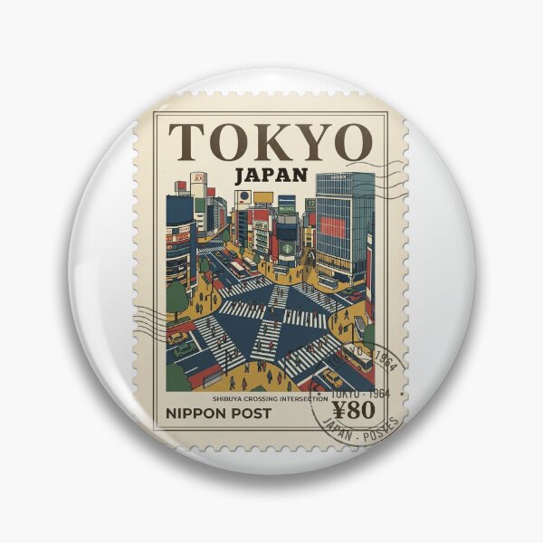 Item preview, Vintage Shibuya Crossing Tokyo Japan Travel Stamp designed and sold by k3rstman1.